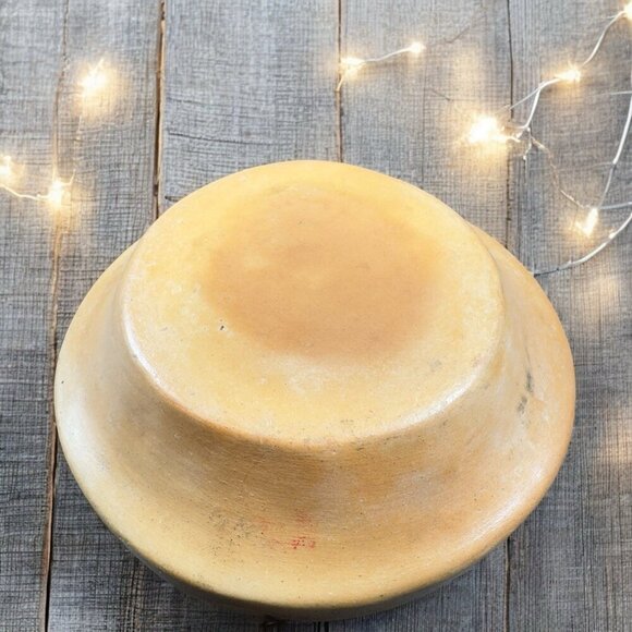 Vintage Mexican Pottery Ashtray Dish Green Teal Aztec Clay Hand Made Decor Dish - Picture 2 of 13